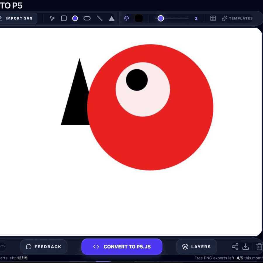 Screenshot of the Drawing To P5 interface.